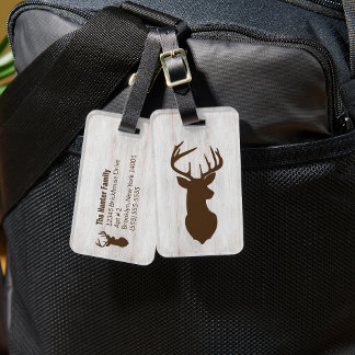 Étiquette À Bagage Balise de bagage personnalisée rustique Deer Buck