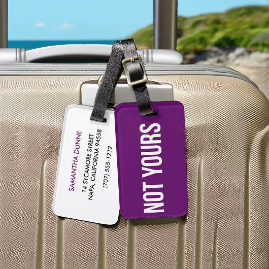 Étiquette À Bagage Balise de bagage personnalisée | Violet