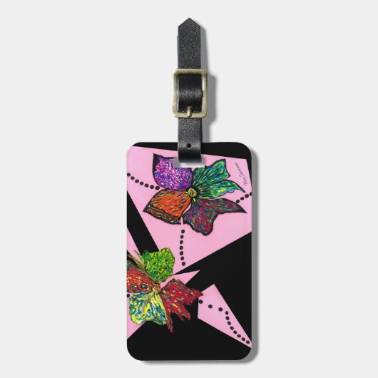 Étiquette À Bagage Balise de bagage "Pétales en mouvement" (Devant Vertical)