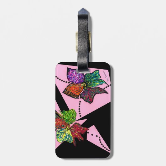 Étiquette À Bagage Balise de bagage "Pétales en mouvement" (Dos Vertical)