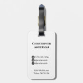 Étiquette À Bagage Balise de bagage photo - Ajouter votre photo et te (Dos Vertical)