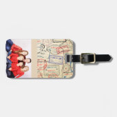 Étiquette À Bagage Balise de bagage photo avec timbres de voyage (Devant horizontal)