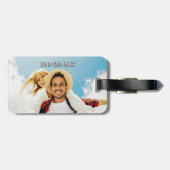 Étiquette À Bagage Balise de bagage photo personnalisée (Dos horizontal)