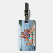 Balise de bagage photo personnalisée - texte et co