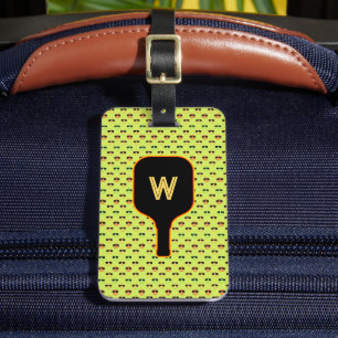 Étiquette À Bagage Balise de bagage Pickleballs & paddle monogramme (