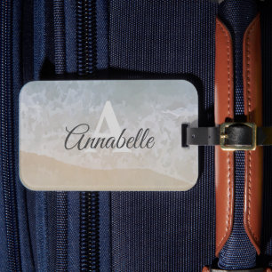 Étiquette À Bagage Balise de bagage "plage" monogramme souple et subt