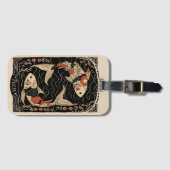 Étiquette À Bagage Balise de bagage Poissons Zodiac Céleste Art (Devant Horizontal)