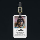 Étiquette À Bagage Balise de bagage pour animaux de compagnie Photo C<br><div class="desc">Balise de caisse photo pour votre animal de compagnie; Coordonnées d'urgence sur le dos</div>