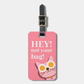 Étiquette À Bagage Balise de bagage pour chat rose drôle personnalisé (Devant Vertical)