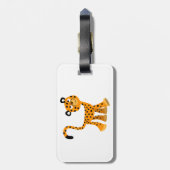 Étiquette À Bagage Balise de bagage pour Cheetah Cartoon Insouciant (Dos Vertical)