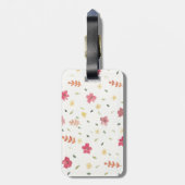 Étiquette À Bagage Balise de bagage pour fille jolie rose Boho Waterc (Dos Vertical)