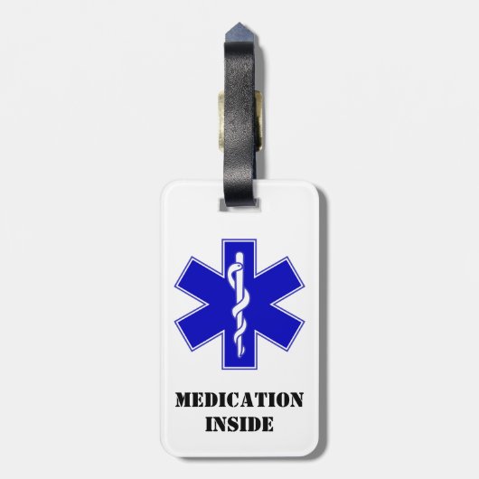 Étiquette À Bagage Balise de bagage pour médicaments verticaux à pomp (Dos Vertical)