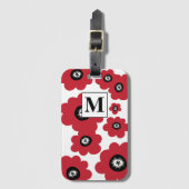 Étiquette À Bagage Balise de bagage pour monogramme floral tendance (Devant Vertical)