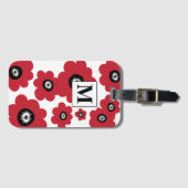 Étiquette À Bagage Balise de bagage pour monogramme floral tendance (Devant Horizontal)