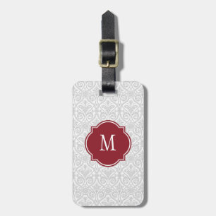 Étiquette À Bagage Balise de bagage pour monogramme gris et blanc Dam