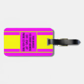 Étiquette À Bagage Balise de bagage pour monogramme vert jaune néon f (Dos horizontal)