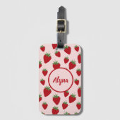 Étiquette À Bagage Balise de bagage pour Motif de fraise mignonne (Devant Vertical)