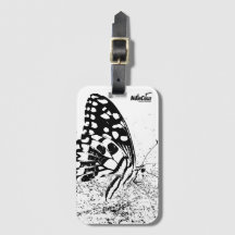 Balise de bagage pour papillon noir et blanc Natur