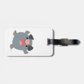 Étiquette À Bagage Balise de bagage pour porc rebondissant en caricat (Dos horizontal)