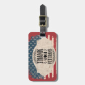 Étiquette À Bagage Balise de bagage pour vétérans Merci (Devant Vertical)