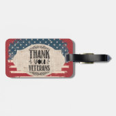 Étiquette À Bagage Balise de bagage pour vétérans Merci (Dos horizontal)