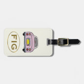 Étiquette À Bagage Balise de bagage pour voiture Figaro rose mignonne (Devant horizontal)