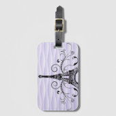 Étiquette À Bagage Balise de bagage pourpre Tour Eiffel (Devant Vertical)