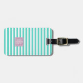Étiquette À Bagage Balise de bagage Preppy Pastel Triple Monogram (Devant horizontal)