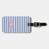 Étiquette À Bagage Balise de bagage Preppy Pastel Triple Monogram (Devant horizontal)