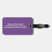 Étiquette À Bagage Balise de bagage Purple Paisley (Dos horizontal)