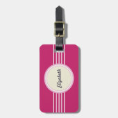 Étiquette À Bagage Balise de bagage rose chaud rétro personnalisée (Devant Vertical)