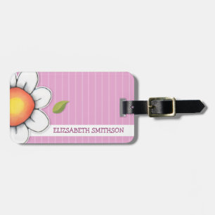 Étiquette À Bagage Balise de bagage rose Daisy Joy