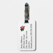 Étiquette À Bagage Balise de bagage Rose de chou (Dos Vertical)