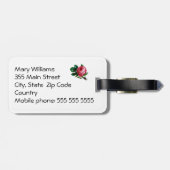 Étiquette À Bagage Balise de bagage Rose de chou (Dos horizontal)