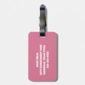 Étiquette À Bagage Balise de bagage rose floral (Dos Vertical)