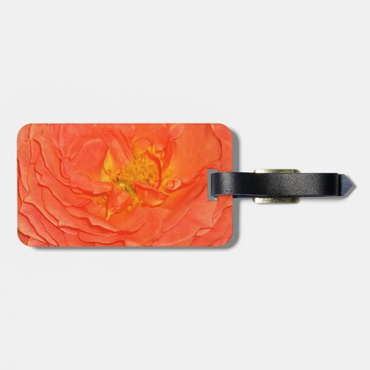 Étiquette À Bagage Balise de bagage Rose orange (Dos horizontal)