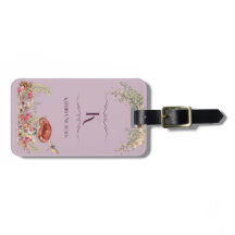 Balise de bagage rose pâle de la forêt botanique