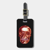 Étiquette À Bagage Balise de bagage rouge Chrome personnalisé (Devant Vertical)