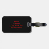 Étiquette À Bagage Balise de bagage rouge Chrome personnalisé (Dos horizontal)