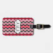 Étiquette À Bagage Balise de bagage Rouge, Noir, Blanc (Devant horizontal)