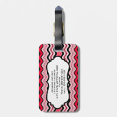 Étiquette À Bagage Balise de bagage Rouge, Noir, Blanc (Dos Vertical)