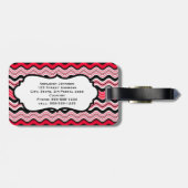 Étiquette À Bagage Balise de bagage Rouge, Noir, Blanc (Dos horizontal)