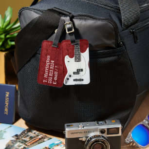 Étiquette À Bagage Balise de bagage rouge personnalisée de la guitare