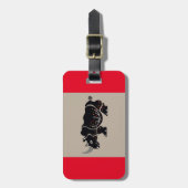 Étiquette À Bagage Balise de bagage rouge - RHINO africain (Devant Vertical)