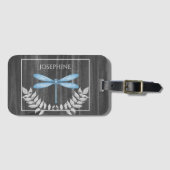 Étiquette À Bagage Balise de bagage rustique de libellule bleue (Devant Horizontal)