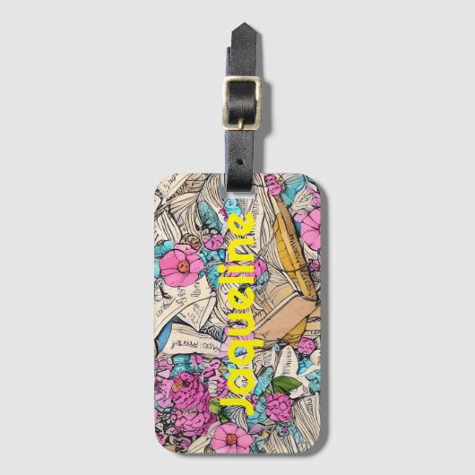 Étiquette À Bagage Balise de bagage Shabby Chic Book File (Devant Vertical)