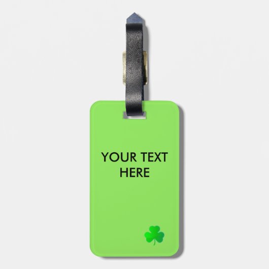 Étiquette À Bagage Balise de bagage shamrock (Dos Vertical)