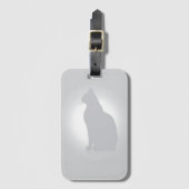 Étiquette À Bagage Balise de bagage Silhouette Chat élégant (Devant Vertical)