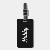 Étiquette À Bagage Balise de bagage simple en noir et blanc (Devant Vertical)