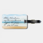 Étiquette À Bagage Balise de bagage Sunrise Tropical Beach Design (Dos horizontal)